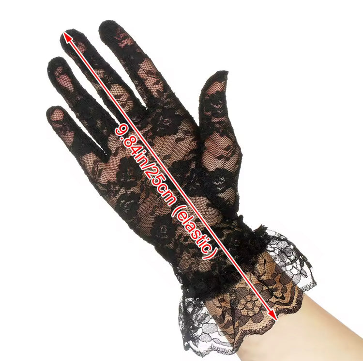 NEW ARRIVAL: Lace Wrist Gloves (Black)