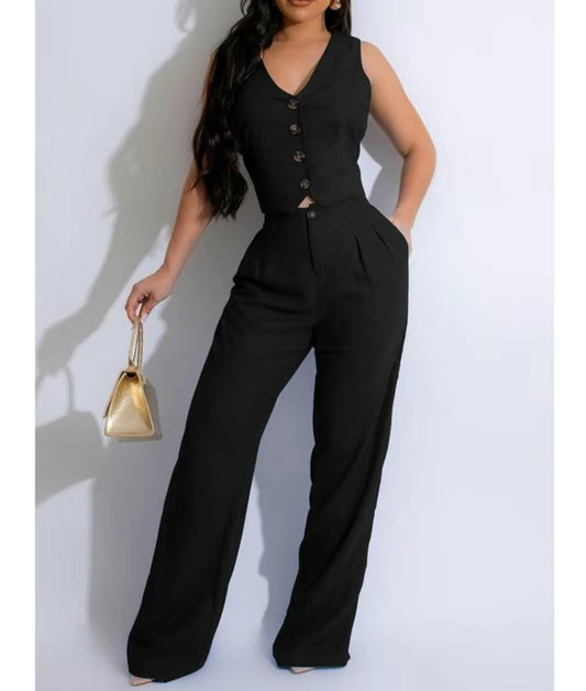 Noelle 2PC Vest Set (2 colors)