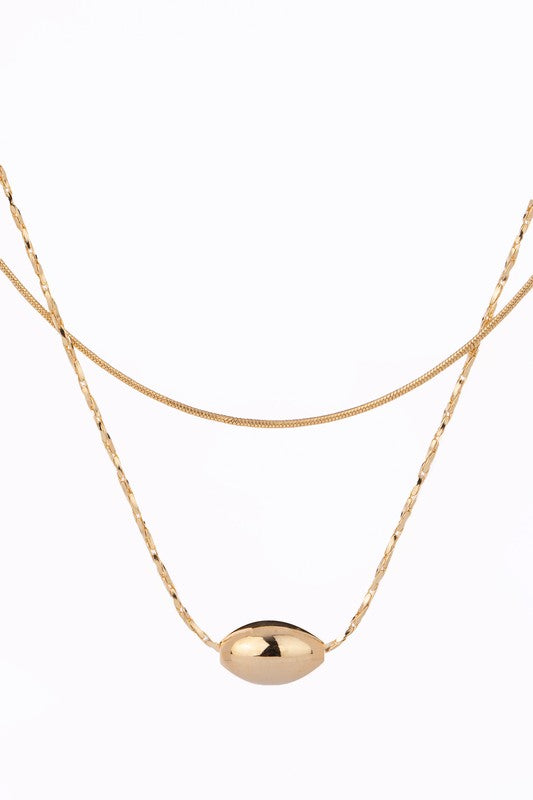 Oval Pendant Necklace (Gold)