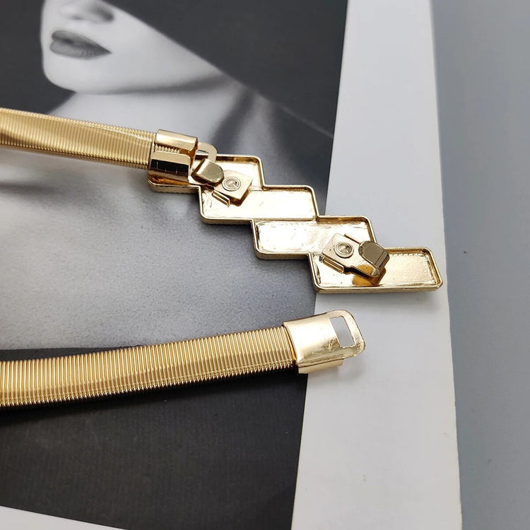 Diamante Waist Stretch Belt (Gold)