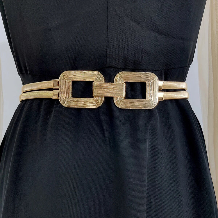 Buckle Stretch Waist Belt (Gold or Silver)