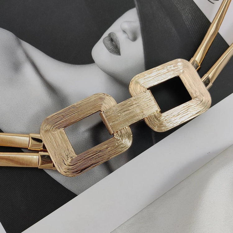 Buckle Stretch Waist Belt (Gold or Silver)