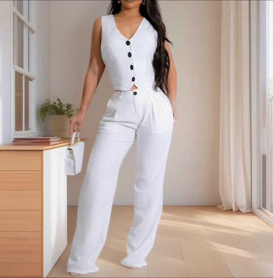 Noelle 2PC Vest Set (2 colors)