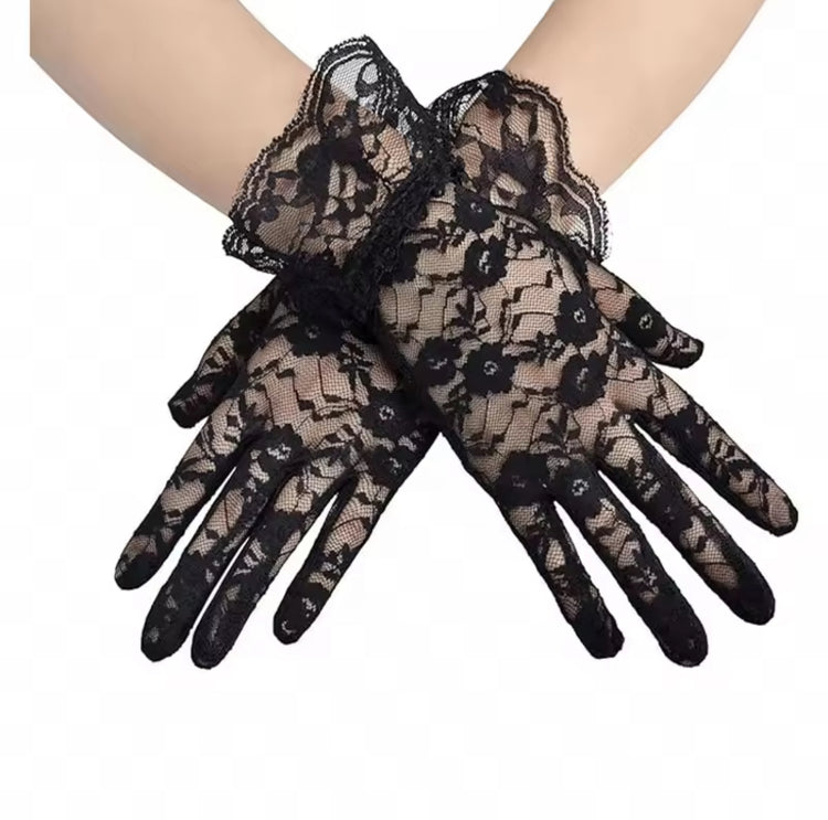 NEW ARRIVAL: Lace Wrist Gloves (Black)