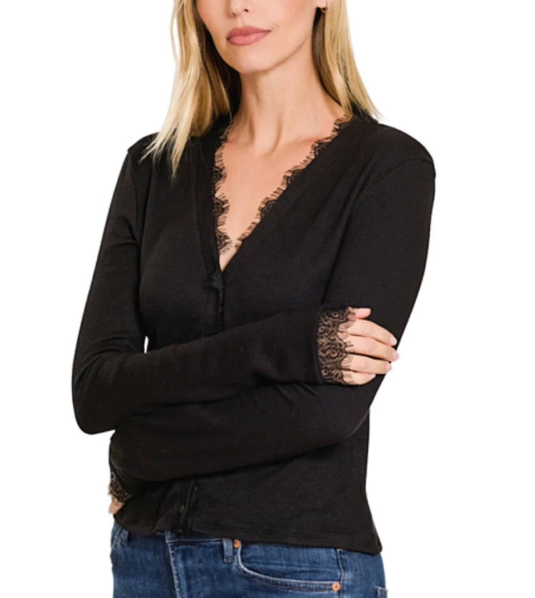 28% OFF: Lacey Cardigan (Black)
