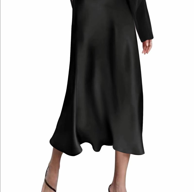 Satin Midi Skirt