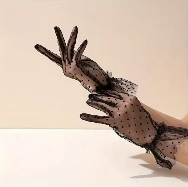 Polka Dot Wrist Gloves