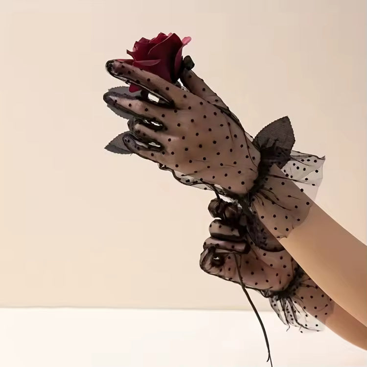Polka Dot Wrist Gloves