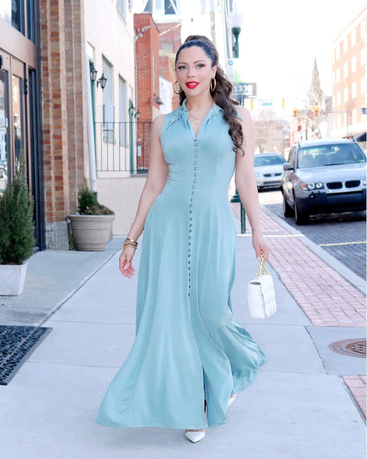 Eminence Vintage Style Dress -Jade (Jade) - Dresses by MunekaWear