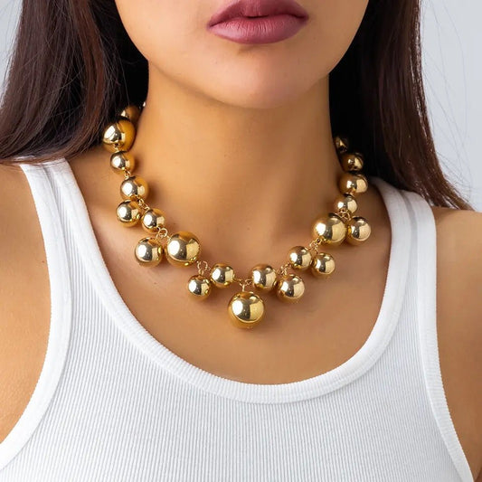 Gold Bubble Necklace (Gold) - by MunekaWear