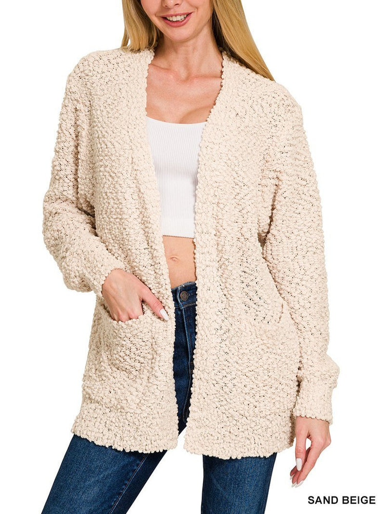 Serenity Cardigan Sweater- 6 Colors (Small) - popcorn cardigan sweater by MunekaWear