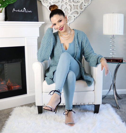 3pc Serenity Cardigan Set (Blu Grey)