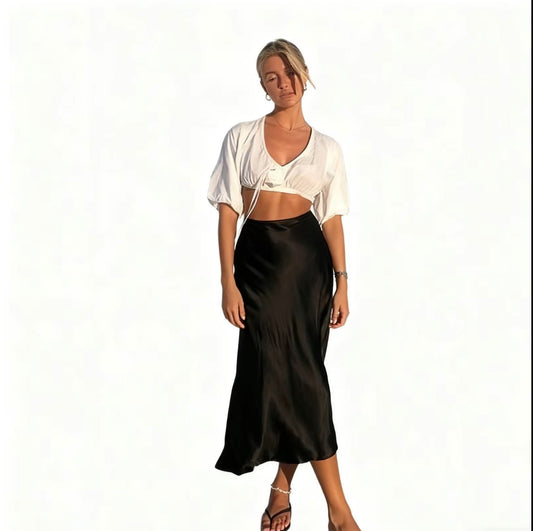 Satin Midi Skirt