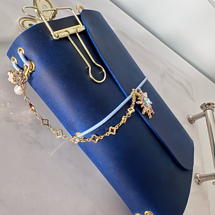 A6 Tri-fold Cobalt Blue Journal