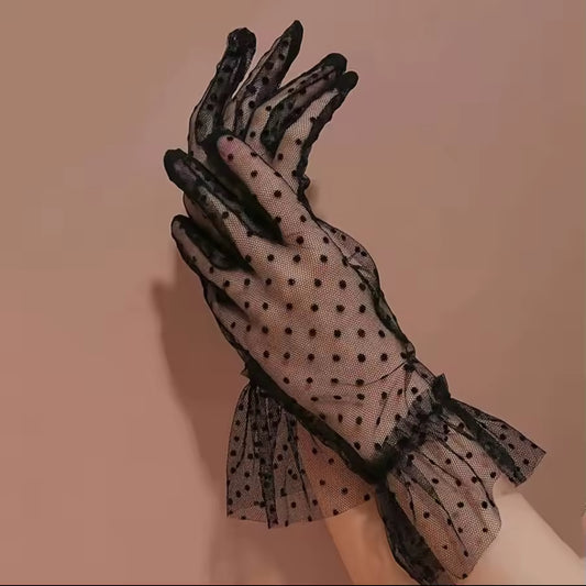 Polka Dot Wrist Gloves