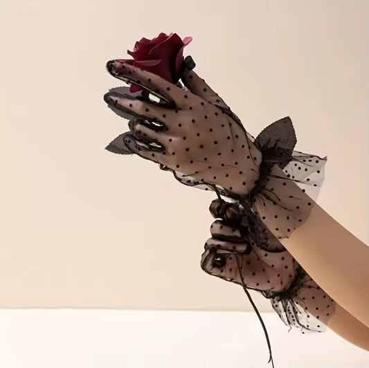 Polka Dot Wrist Gloves
