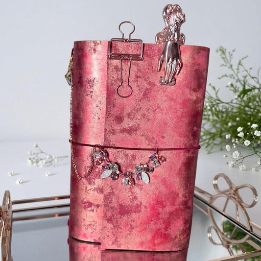 A5 Rose Gold Metallic Glam Tri-Fold Journal