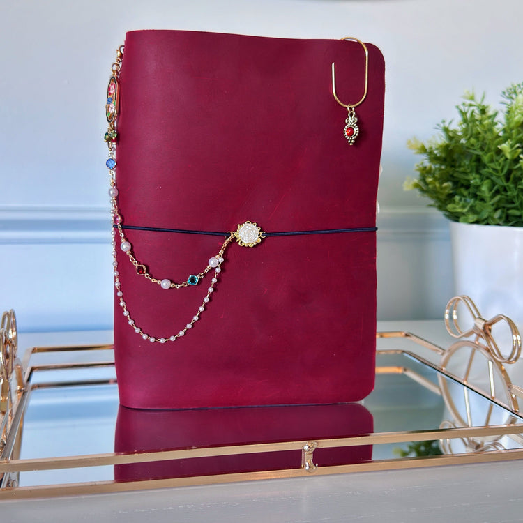 A5 Scarlet Bi-Fold Leather Journal