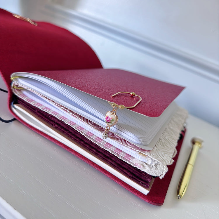 A5 Scarlet Bi-Fold Leather Journal