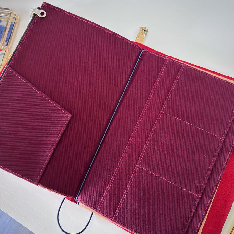 A5 Scarlet Bi-Fold Leather Journal