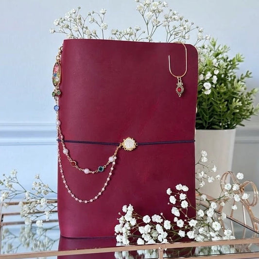 A5 Scarlet Bi-Fold Leather Journal