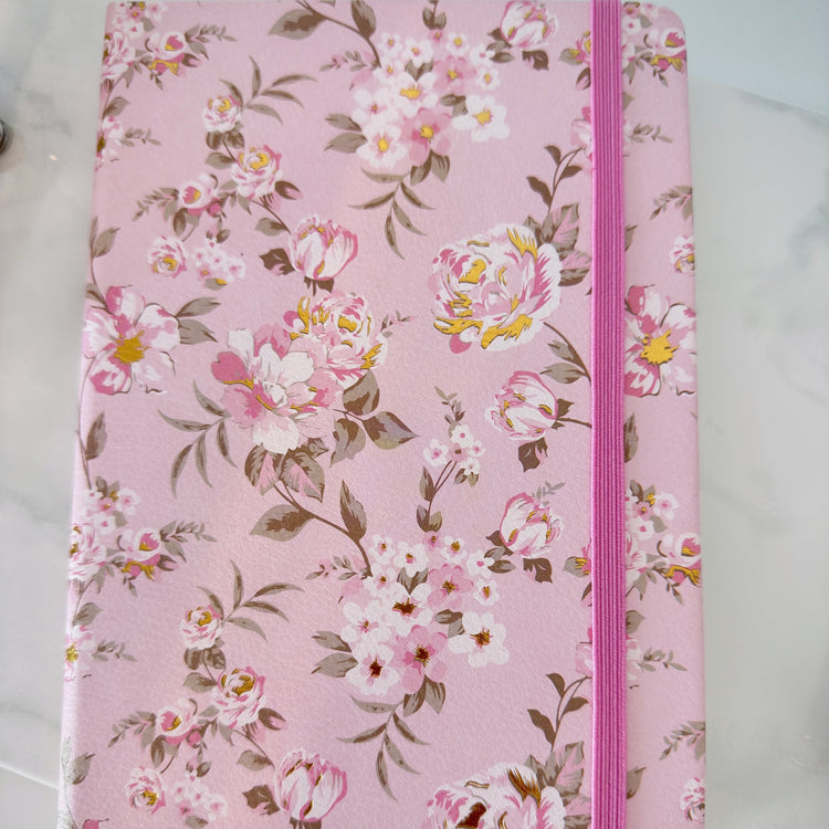 A5 Oxblood Embossed Floral Tri-fold Journal (Oxblood Embossed) - by MunekaWear