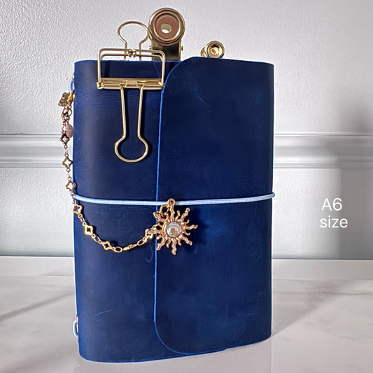 A6 Tri-fold Cobalt Blue Journal () - by MunekaWear