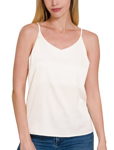 Alyson Silk Reversible Cami (6 colors) (Small) - Shirts & Tops by MunekaWear