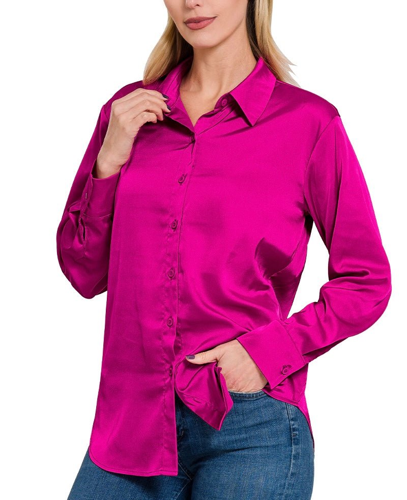 Anastasia Satin Blouses (13 colors) (Large) - Shirts & Tops by MunekaWear