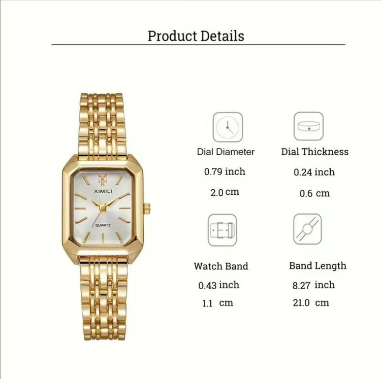 Aura Timeless Quartz Watch -Black/Gold () - Watch by MunekaWear