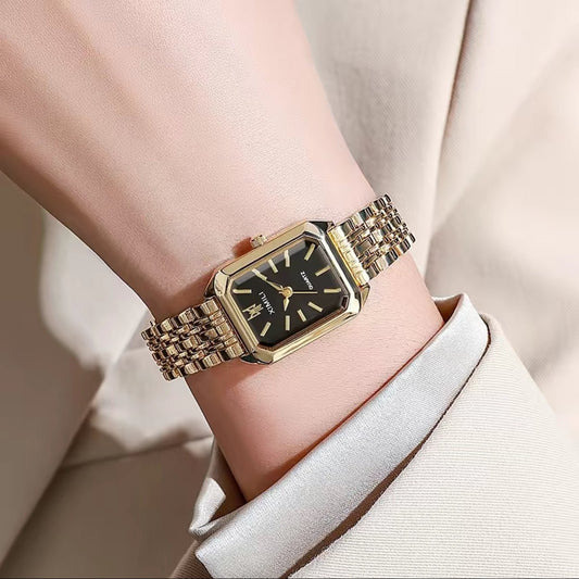 Aura Timeless Quartz Watch -Black/Gold () - Watch by MunekaWear