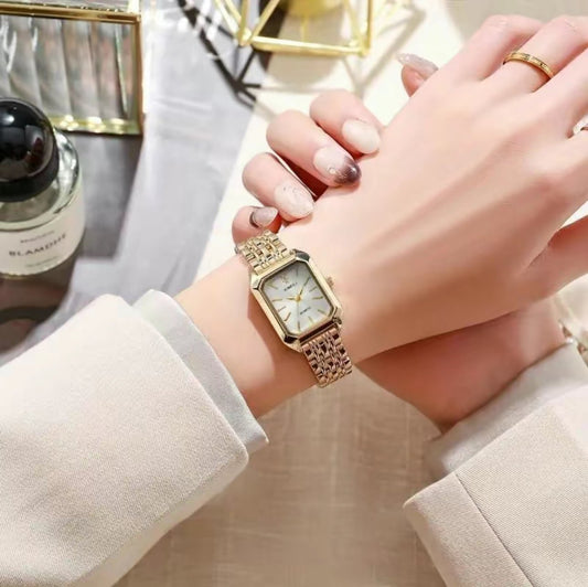 Aura Timeless Quartz Watch -White/Gold () - Watch by MunekaWear