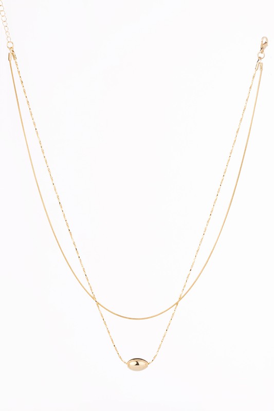 Oval Pendant Necklace (Gold)