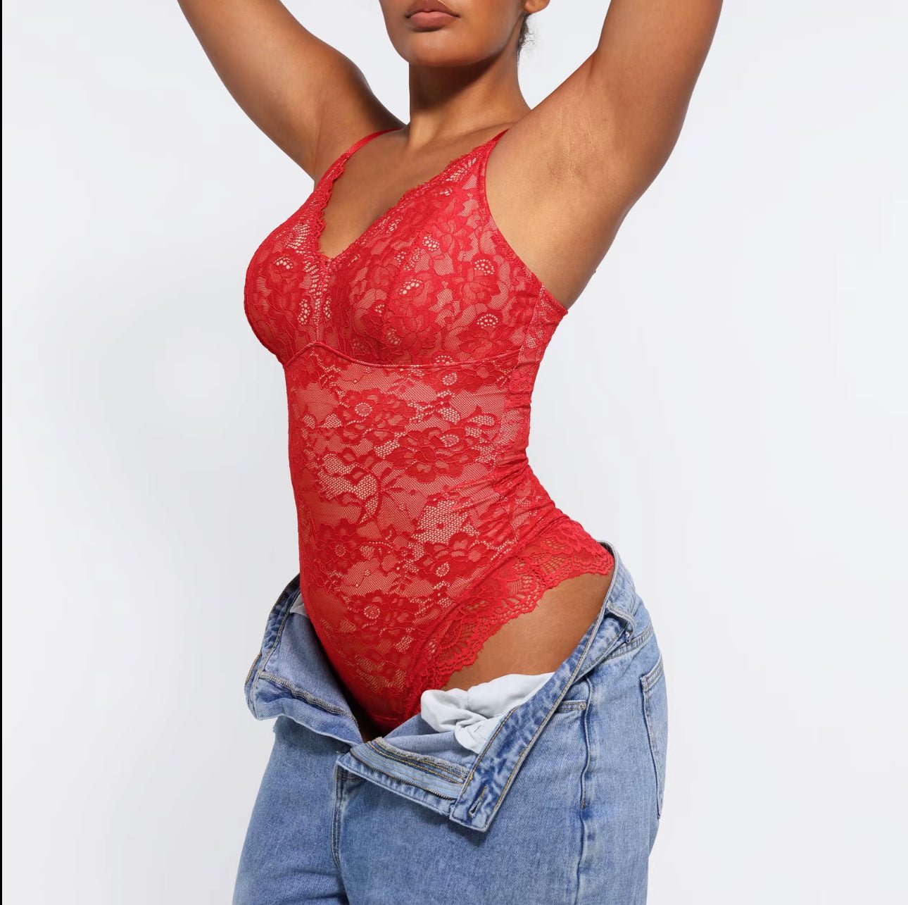 Bella Shaping Bodysuit (Red) - Lingerie by MunekaWear