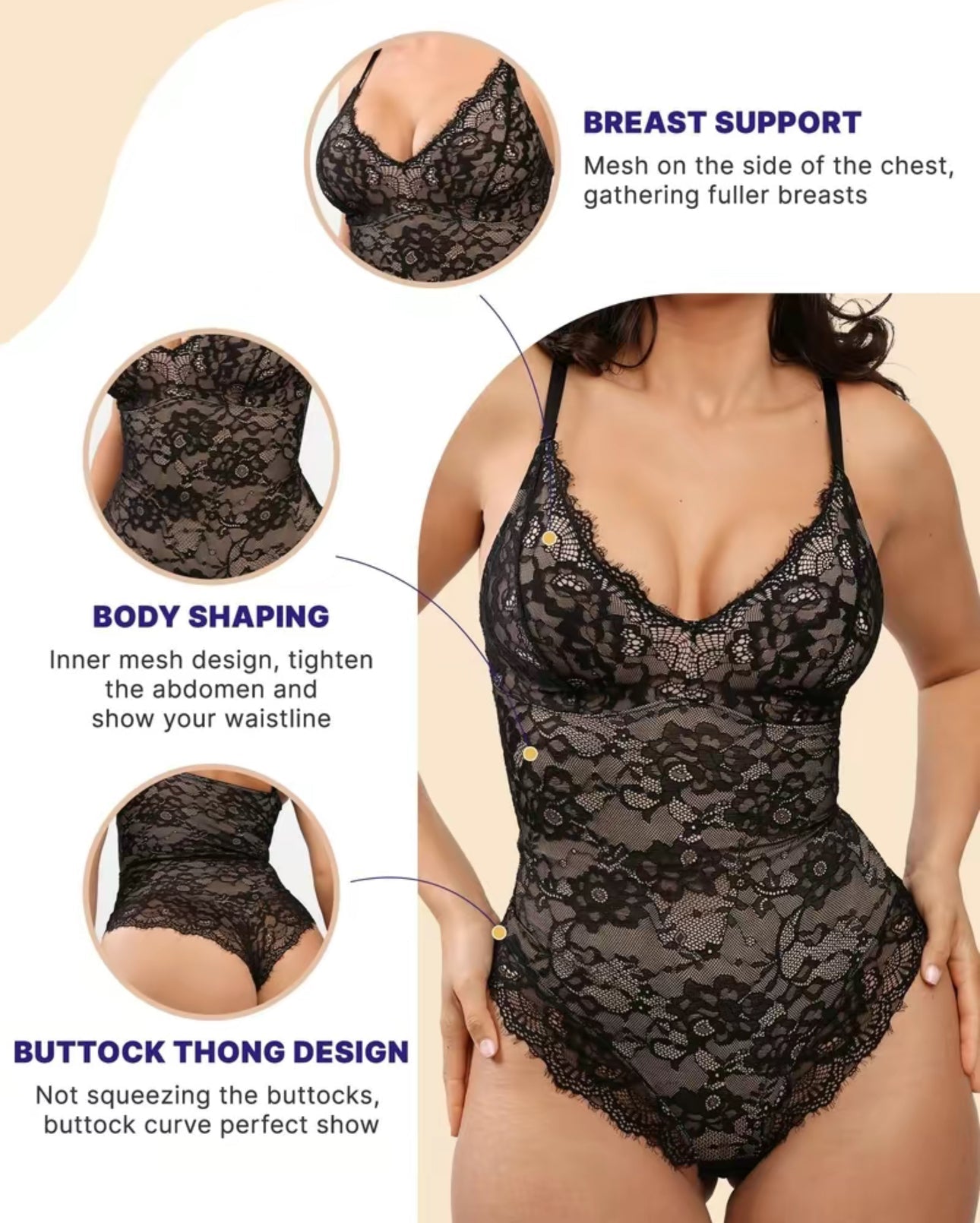 Bella Shaping Bodysuit (Black) - Lingerie by MunekaWear