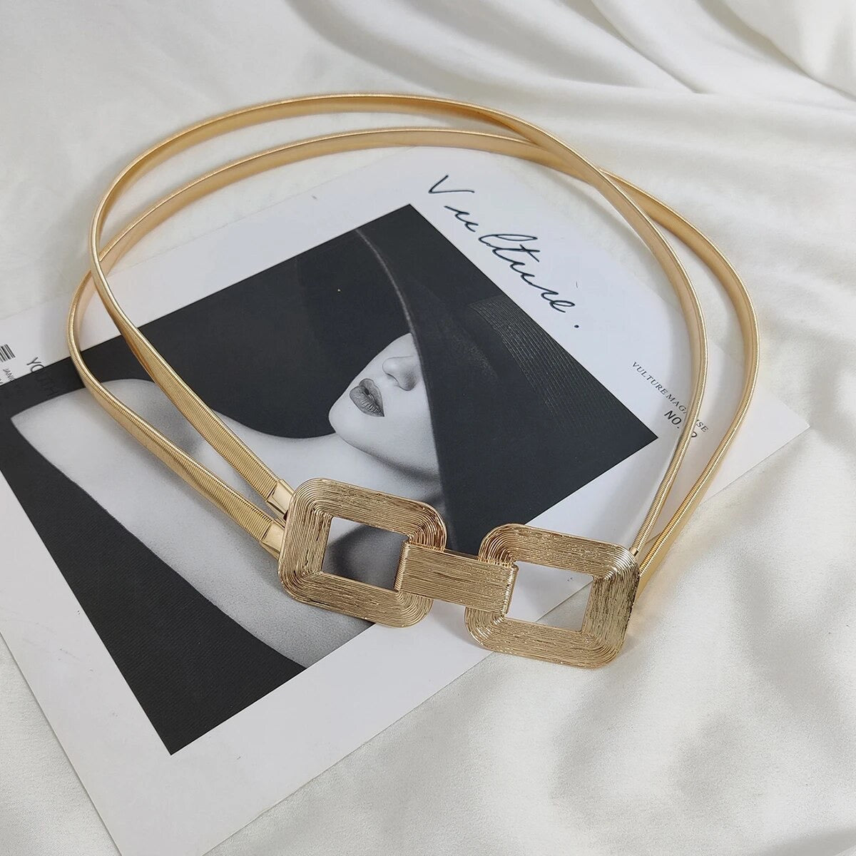 Buckle Stretch Waist Belt (Gold or Silver) (Small/Medium) - by MunekaWear