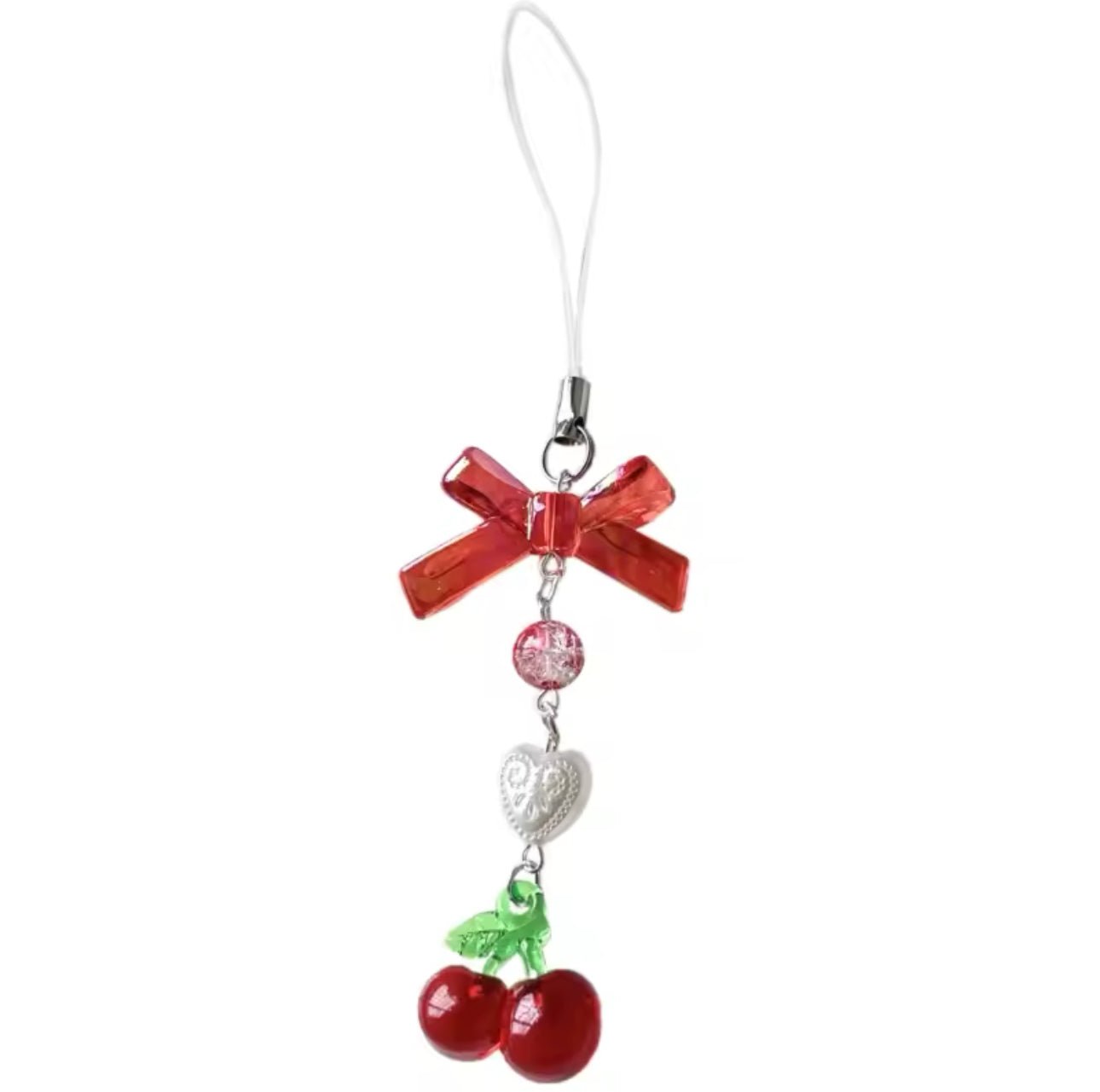 Cherry Phone Charm/ Keychain Pendant (Red) - novelties by MunekaWear