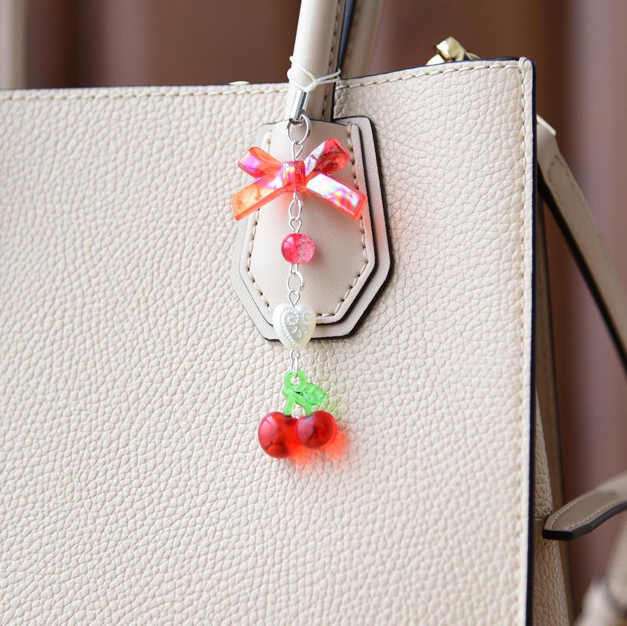 Cherry Phone Charm/ Keychain Pendant (Red) - novelties by MunekaWear