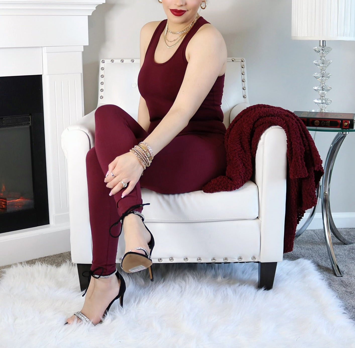 Cotton Bodysuit & Leggings Set (Vino) - by MunekaWear