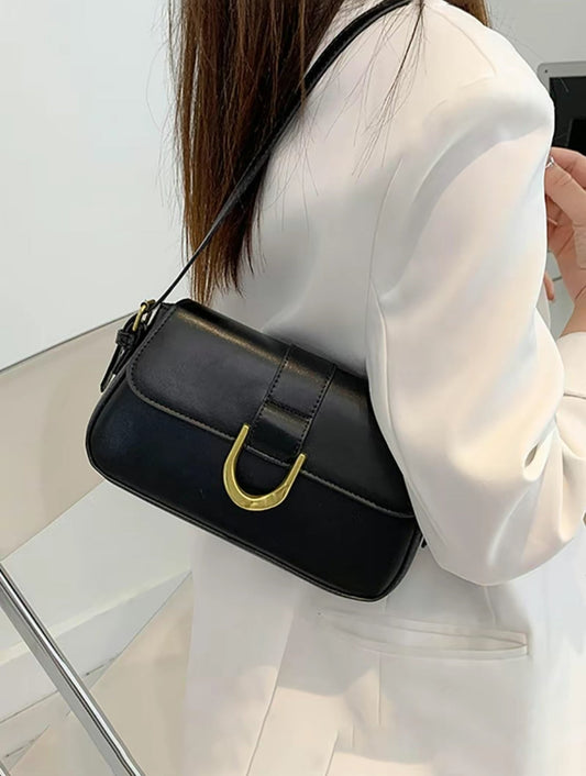Delina Vegan Leather Handbag (Black) - by MunekaWear
