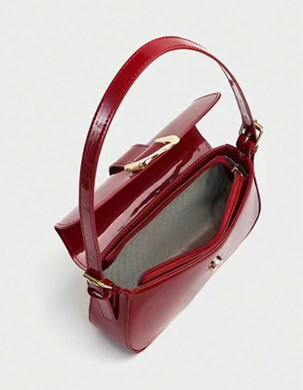 Delina Vegan Leather Handbag (Cherry Red) - by MunekaWear
