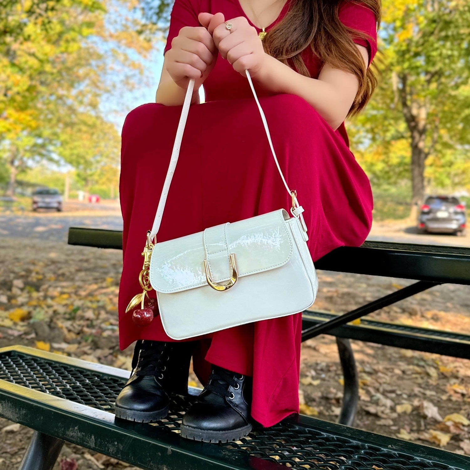 Delina Vintage Handbag (5 colors) (Champagne) - by MunekaWear