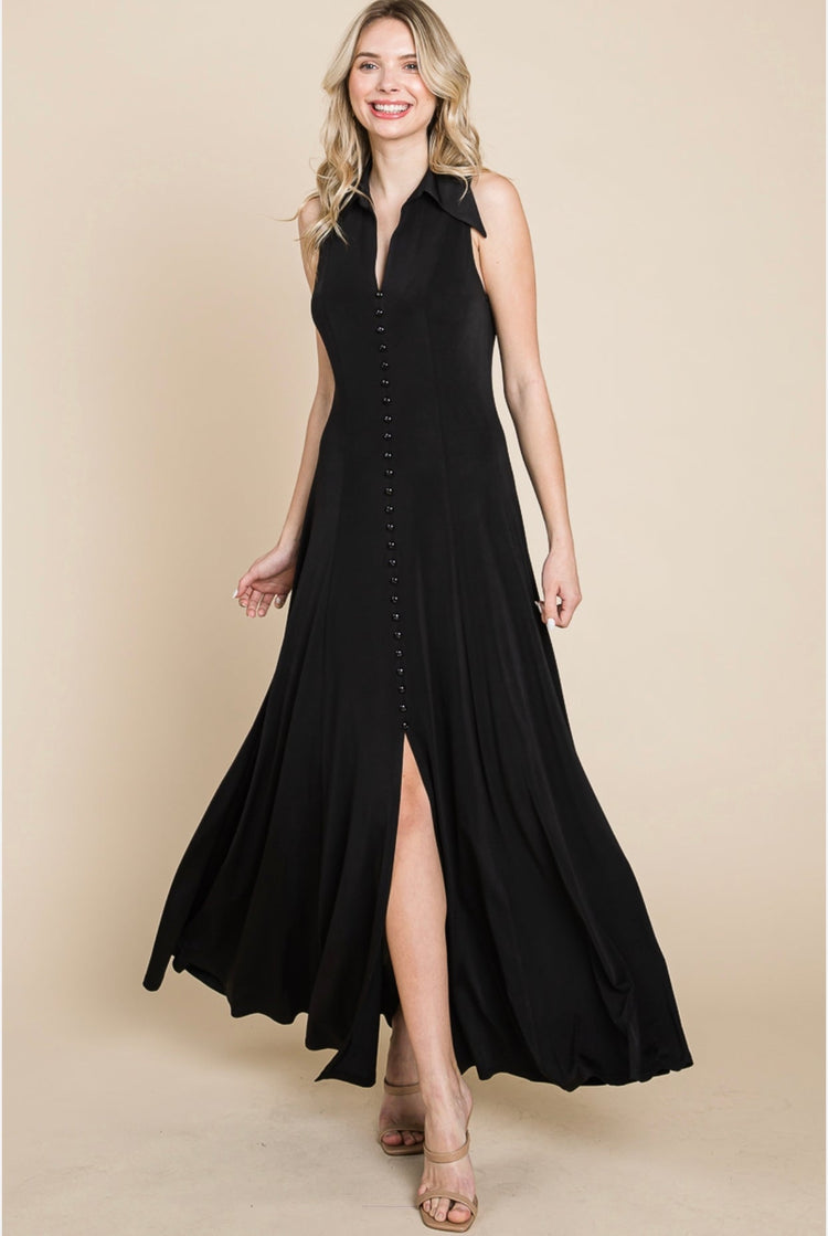Eminence Vintage Style Dress -Black (Black) - dress by MunekaWear