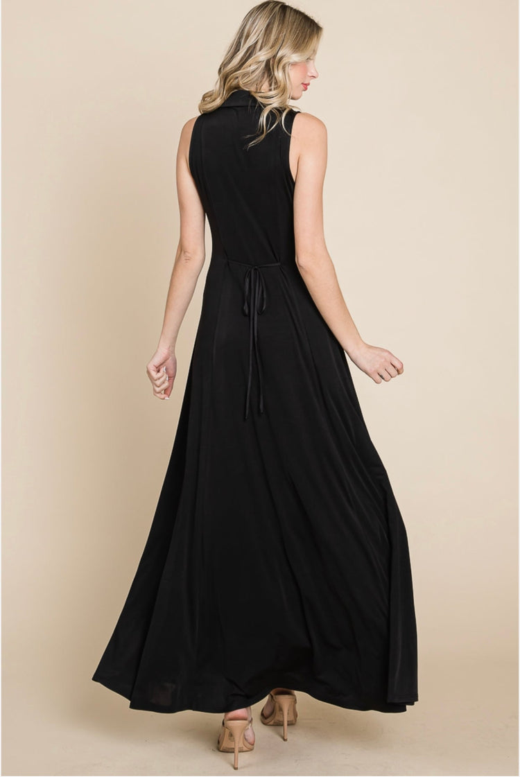 Eminence Vintage Style Dress -Black (Black) - dress by MunekaWear