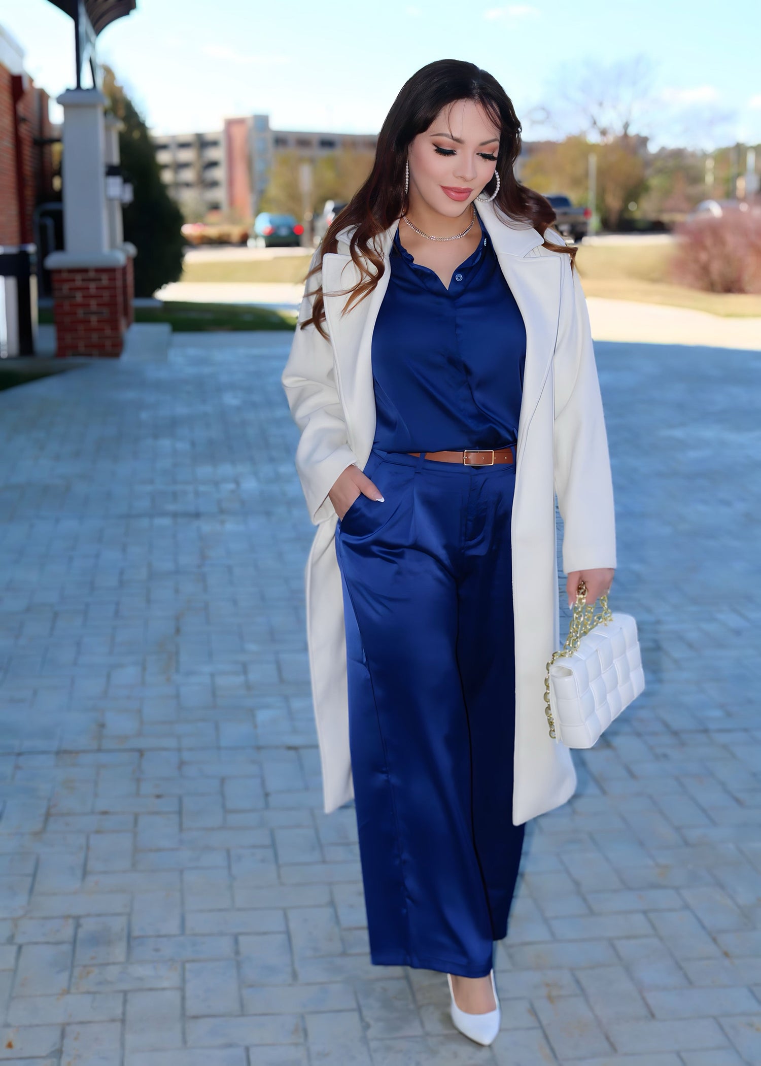 French Riviera Satin Pants (Medium - 4/6) - by MunekaWear