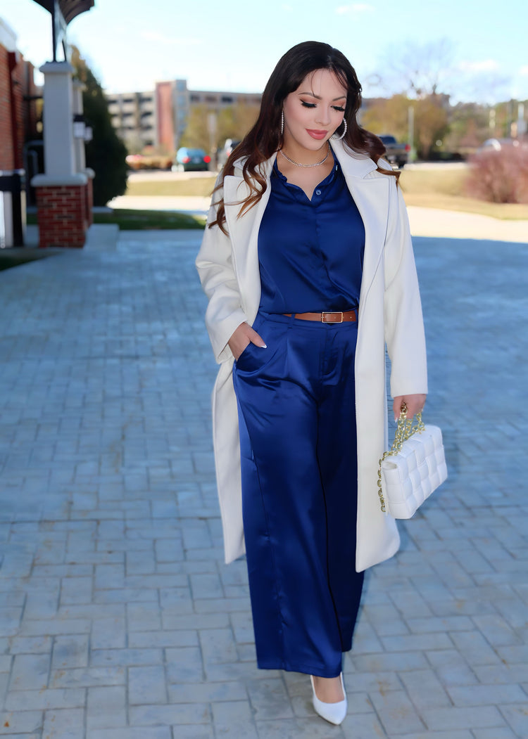 French Riviera Satin Pants (Medium - 4/6) - by MunekaWear