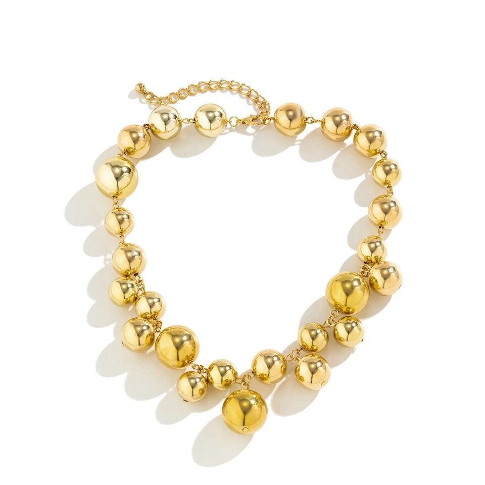 Gold Bubble Necklace (Gold) - by MunekaWear