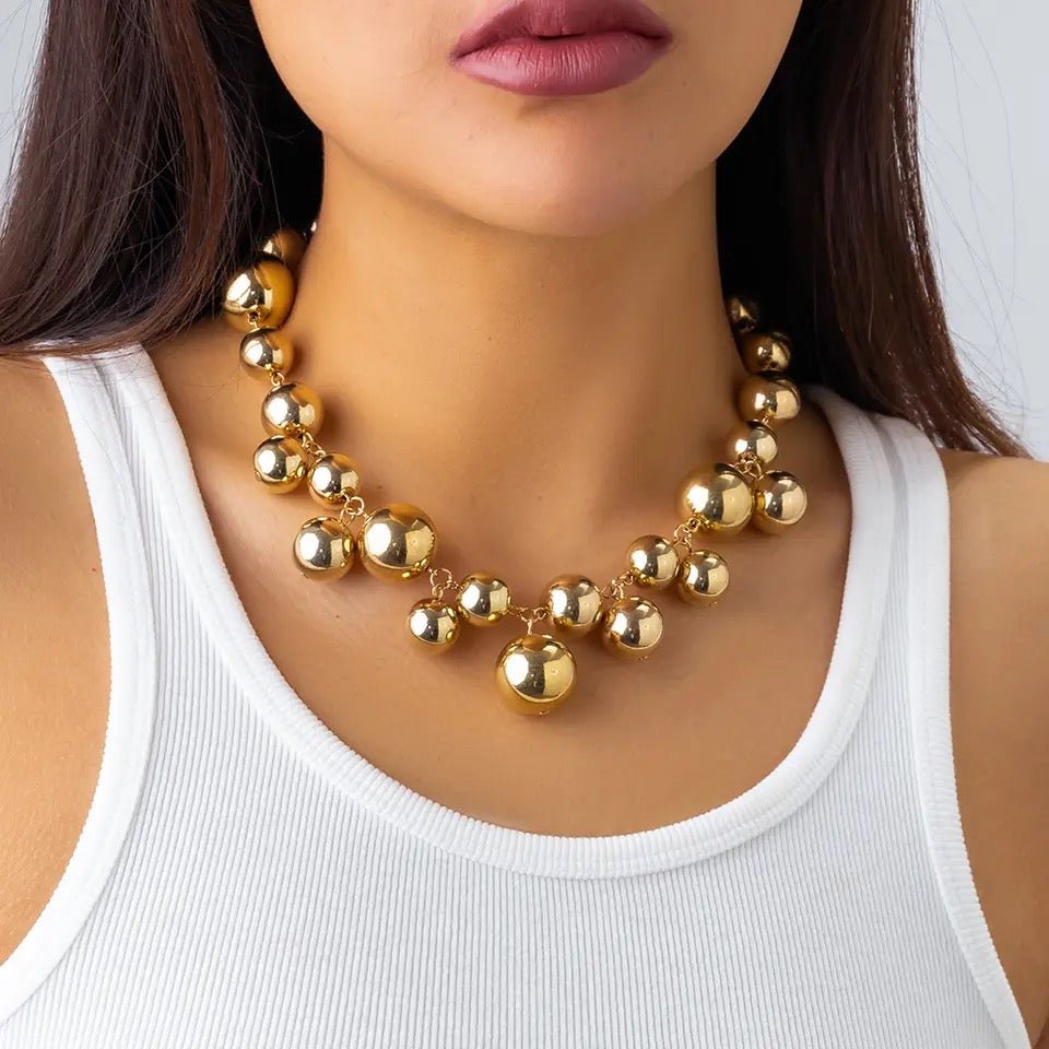 Gold Bubble Necklace (Gold) - by MunekaWear