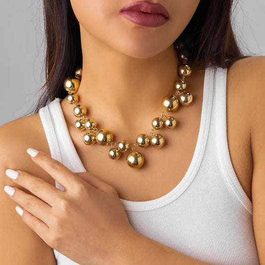 Gold Bubble Necklace (Gold) - by MunekaWear