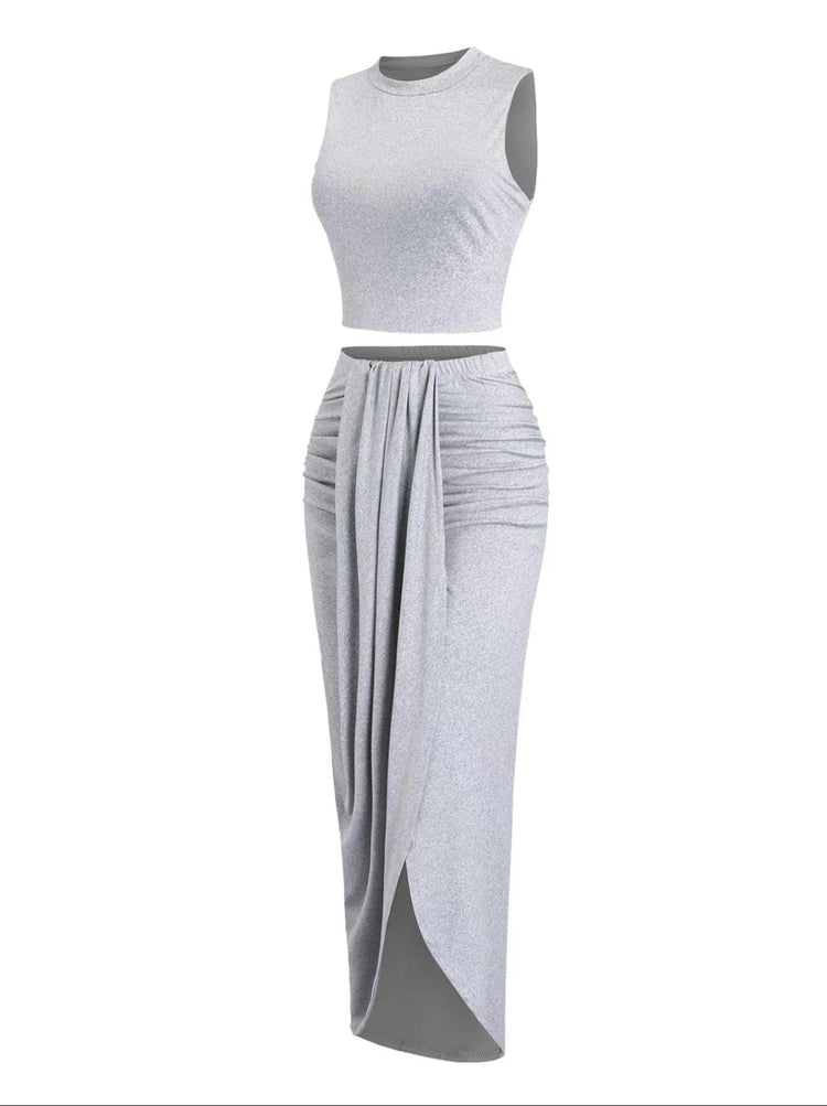 Kandee 2PC Set (Grey) - by MunekaWear